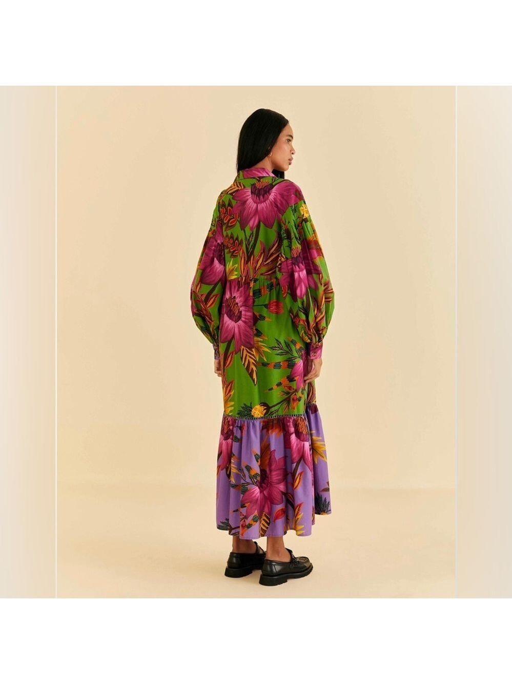 Farm Rio Maxi Flowers Organic Cotton Maxi Dress - Picture 7 of 9